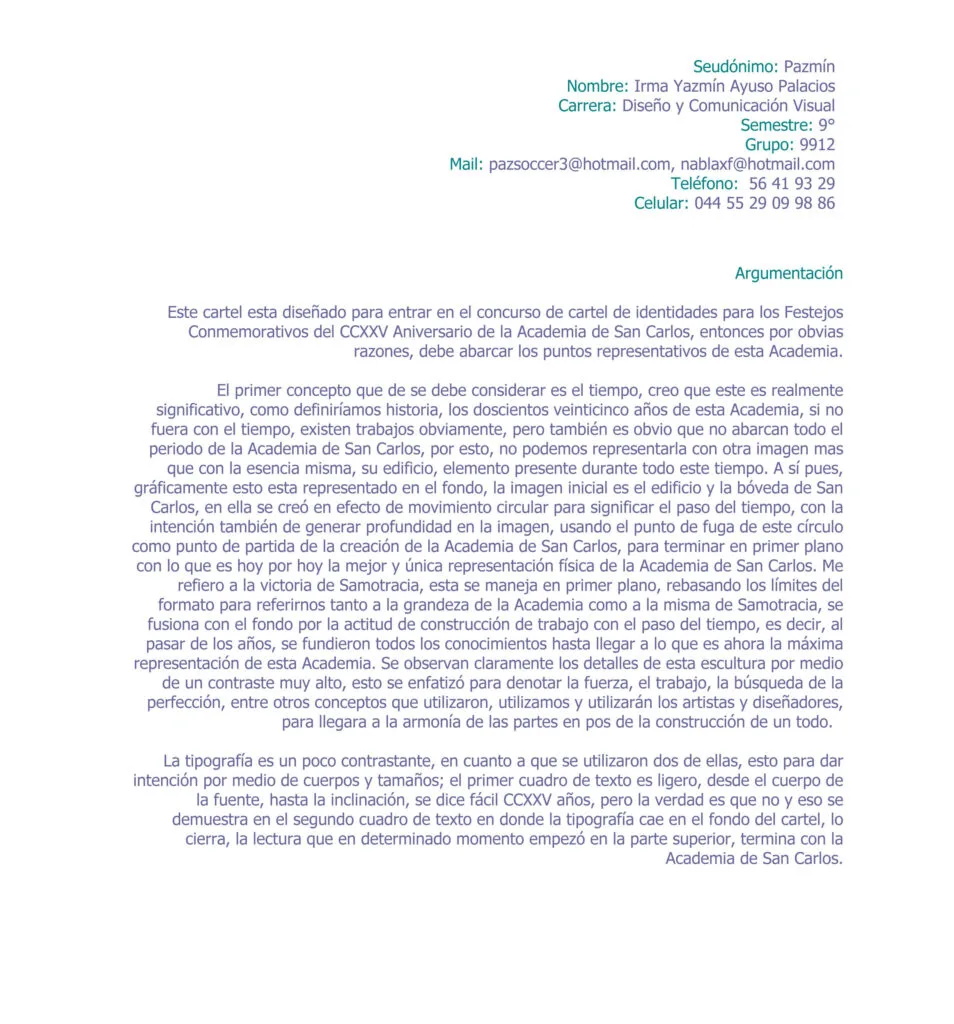 justificación Cartel San Carlos